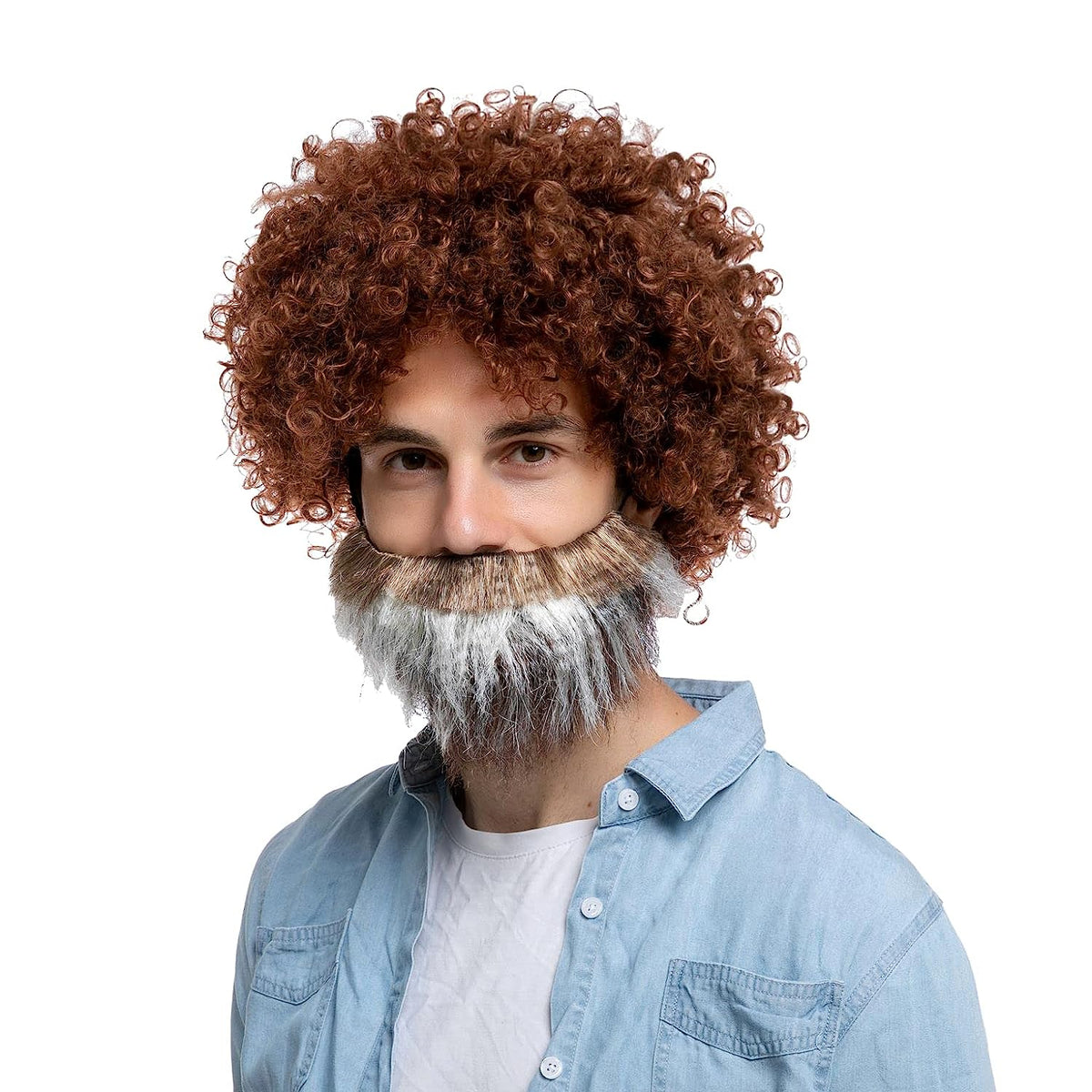 Brown Afro Wig with Beard Adult SPOOKTACULAR Spooktacular Creations