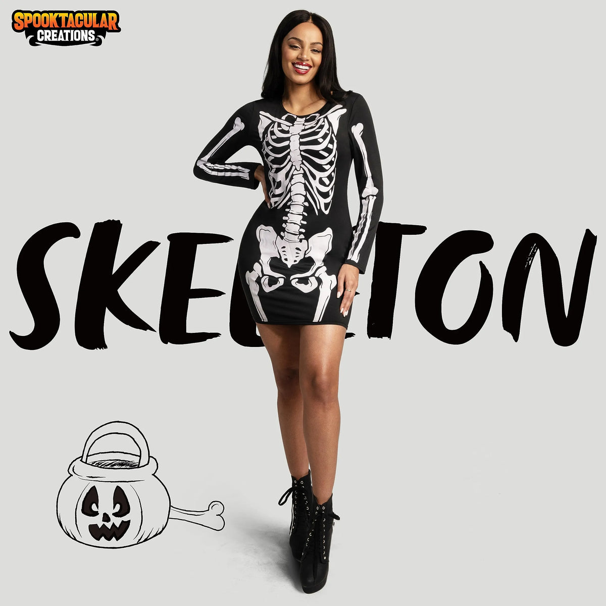 Ladies skeleton clearance dress