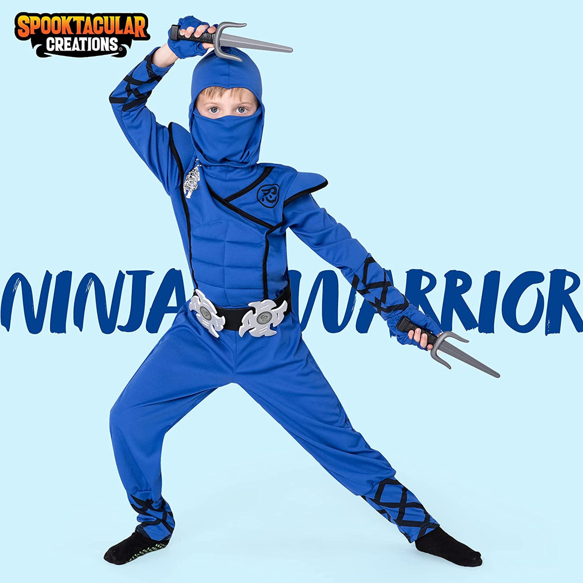 Spooktacular Creations Men Blue Ninja Costume Set for Adult