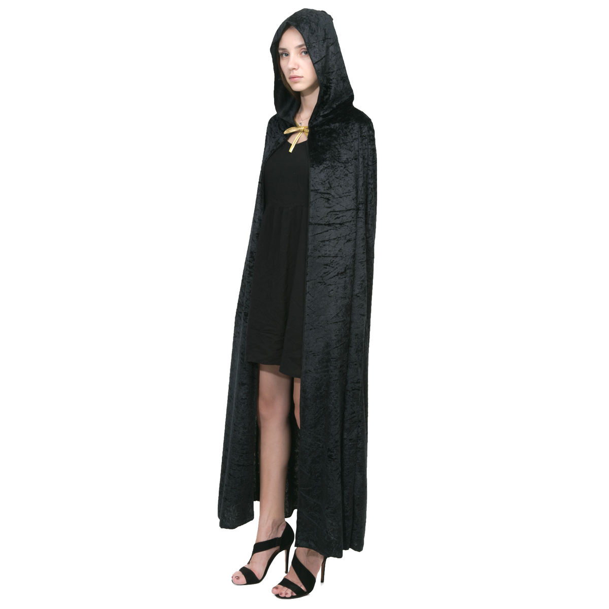 black hooded cape adult costume