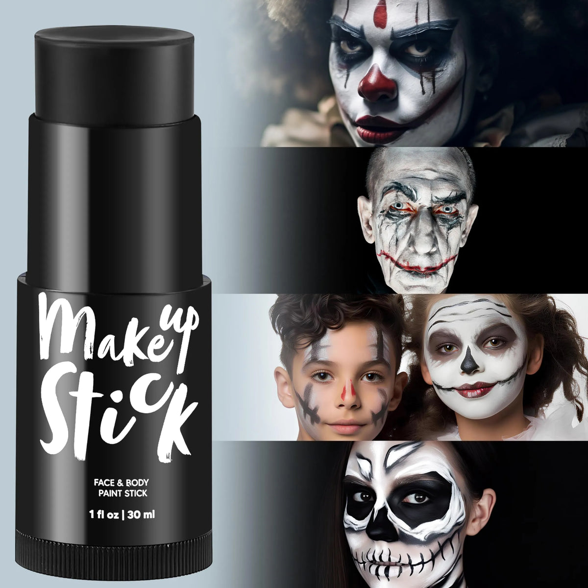 1 Oz Black Face and Body Paint Stick , Oily Waterproof Foundation Stic ...