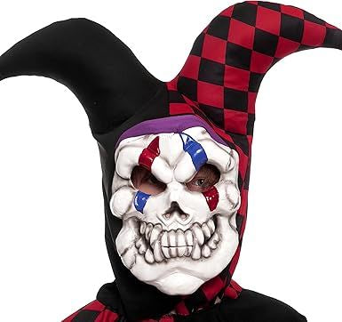 Halloween Clown Kids Costume with Mask - Red