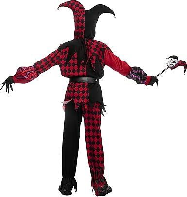 Halloween Clown Kids Costume with Mask - Red