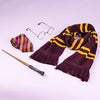 Wizard costume accessories set with glasses, tie, wand and scarf