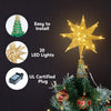 11in Metal 3D Glitter Star Christmas Tree Topper Golden Tree Topper