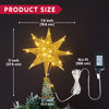 11in Metal 3D Glitter Star Christmas Tree Topper Golden Tree Topper