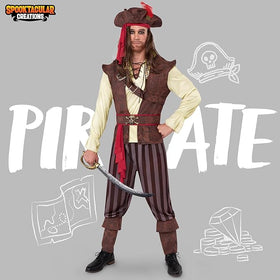 Mens Caribbean Pirate Adult Halloween Costume