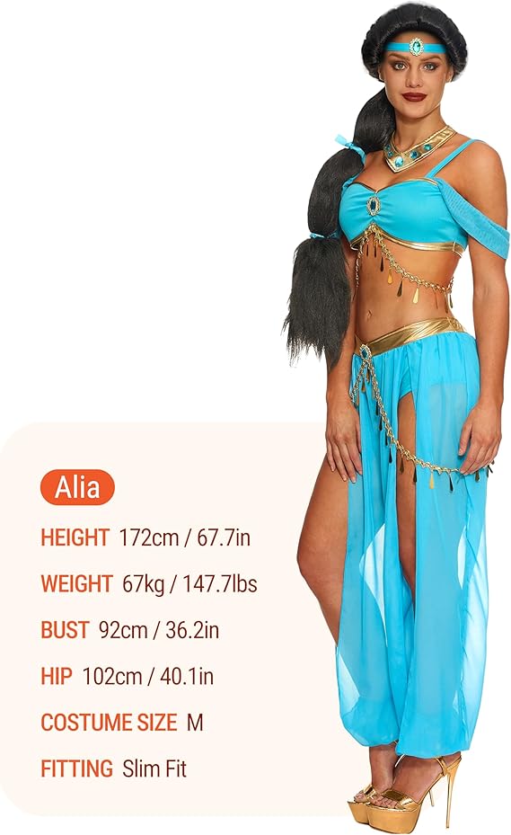 Adult Arabian Princess Costume, Halloween Costume Women