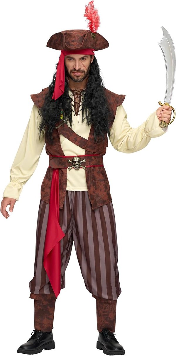 Mens Caribbean Pirate Adult Halloween Costume