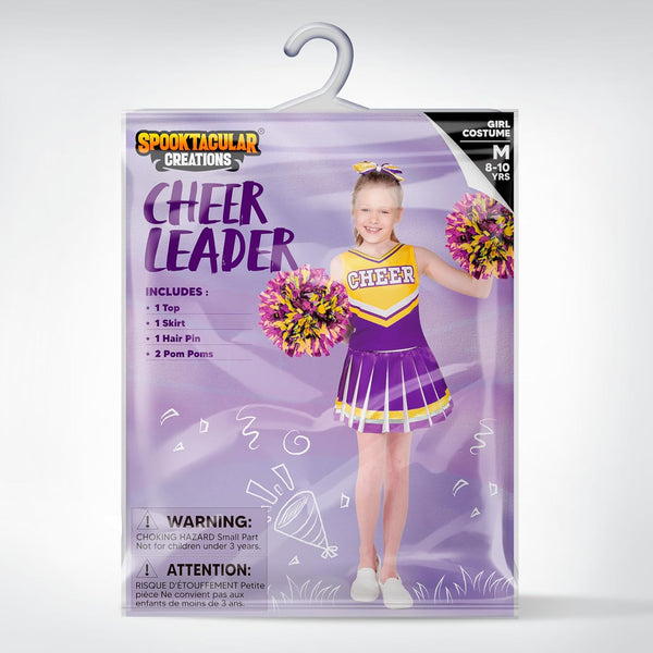 Girl Purple Cheerleader Costume