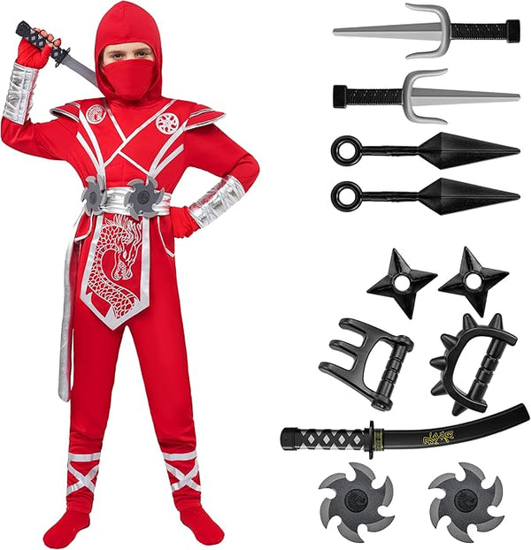 Halloween Ninja Costume Kids, Red