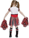 Zombie Halloween Cheerleader Costume, Red White