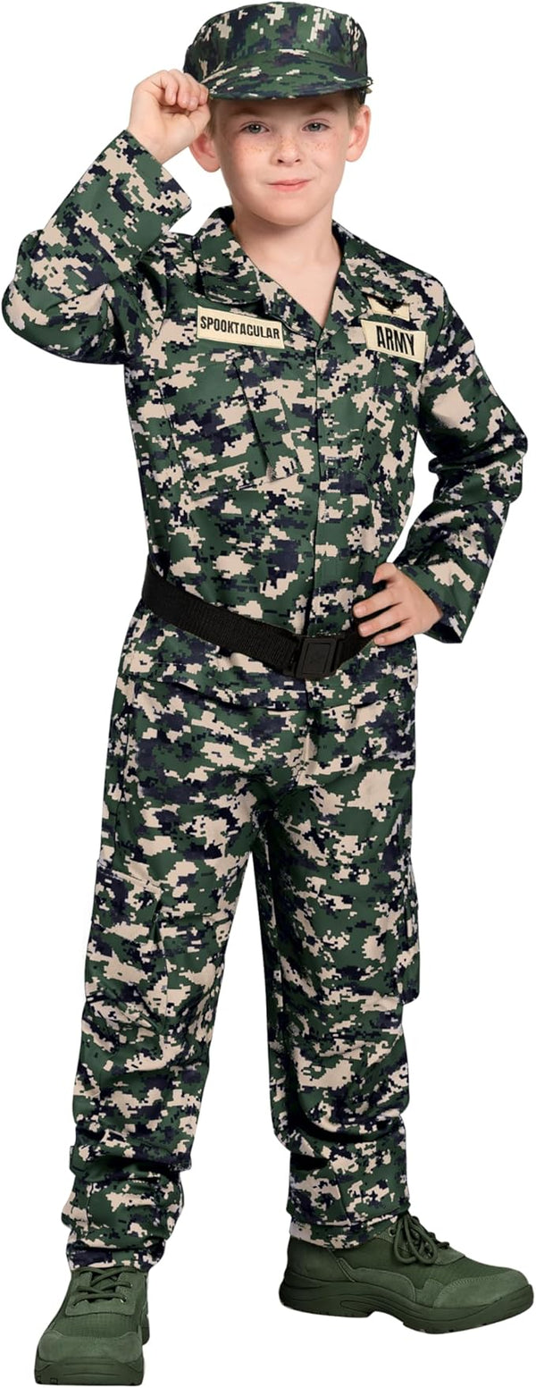 Army Halloween Costume for Boys, Dark Green