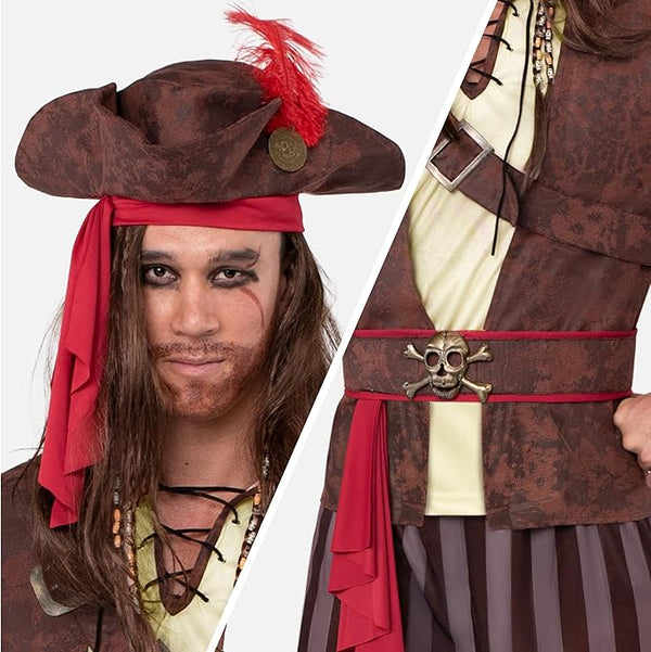 Mens Caribbean Pirate Adult Halloween Costume