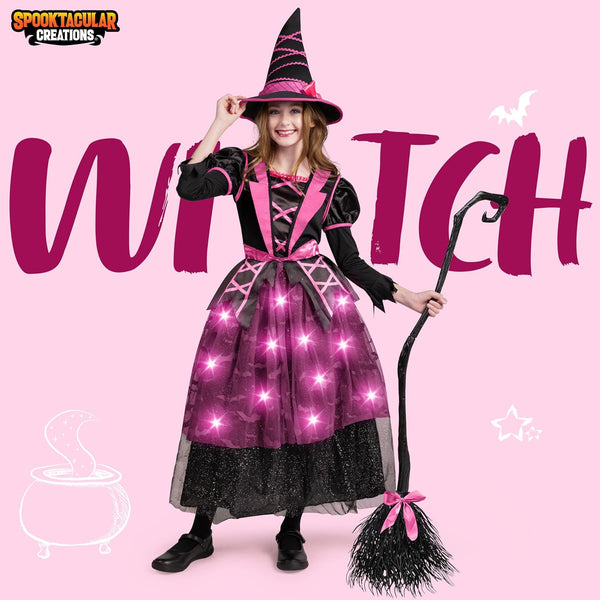 Halloween Witch Costume Kids, Pink