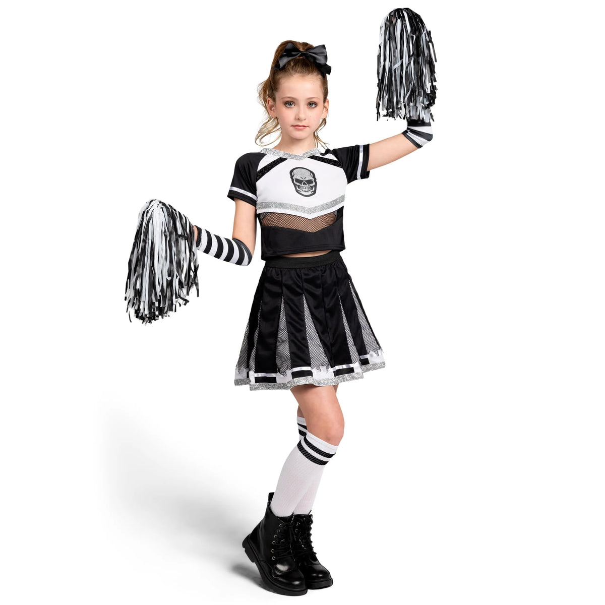 Black Scary Cheerleader Costume, Zombie Fearleader Costume for Girls ...