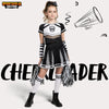 Black Scary Cheerleader Costume, Zombie Fearleader Costume for Girls