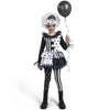 Girls Clown Costume, Killer Clown Costume, Black and White Jester Dress