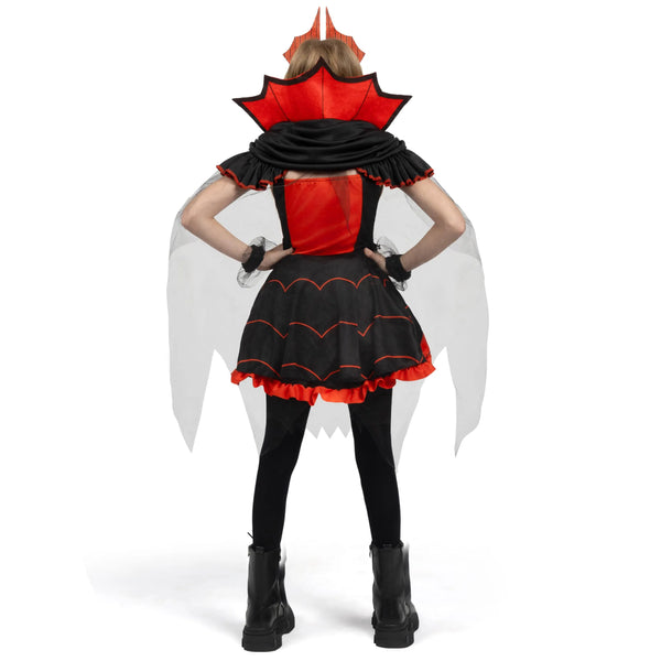 Girls Vampire Costume, Red Dark Vampire Dress for Girls