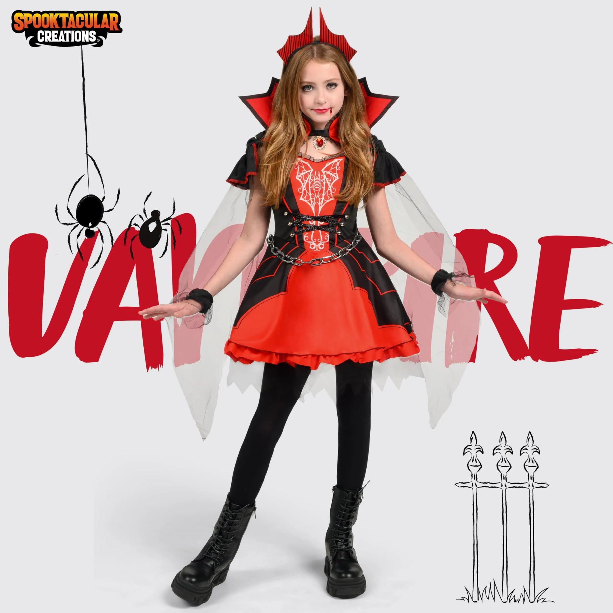 V - Girls Dark Vampire Costume