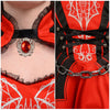 Girls Vampire Costume, Red Dark Vampire Dress for Girls