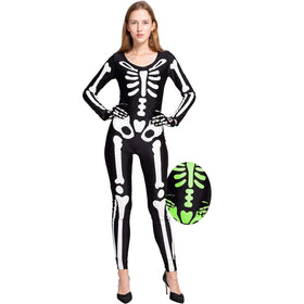 Glow in The Dark Skeleton Bodysuit Costumes - Adult