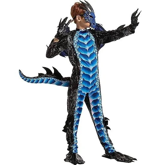 Dragon Costume (Black & Blue) - Boy