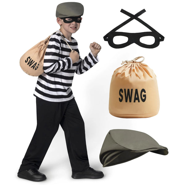 Kids Robber Costume, Burglar Shirt Pants