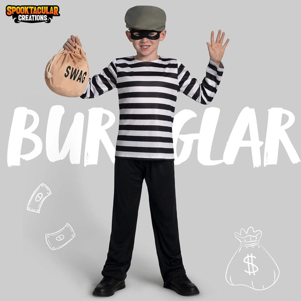 Kids Robber Costume, Burglar Shirt Pants