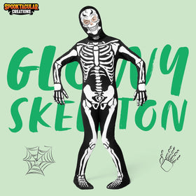 Kids Skeleton Costume, Black Glow in the Dark