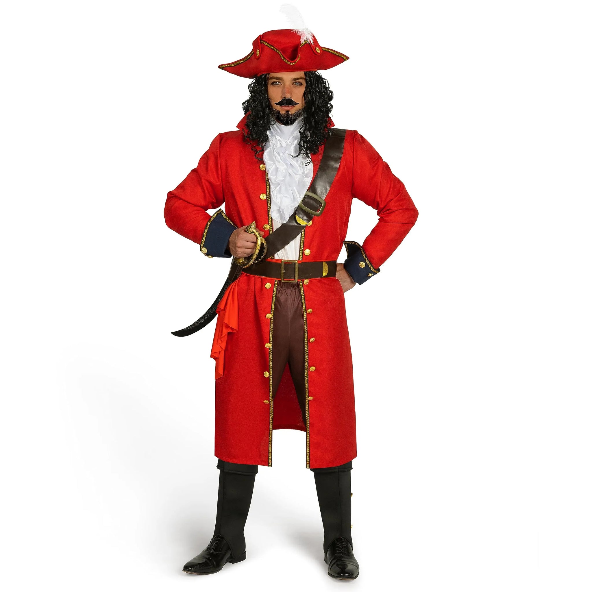Premium Photo  Portrait of pirate captain in costume and hat on