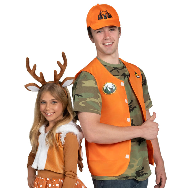 Orange Hunter and Reindeer Costume Set with Hunter Vest