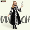 Witch Costume for Girls, Black Dark Witch Print Dress for Girls