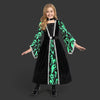 Witch Costume for Girls, Black Dark Witch Print Dress for Girls