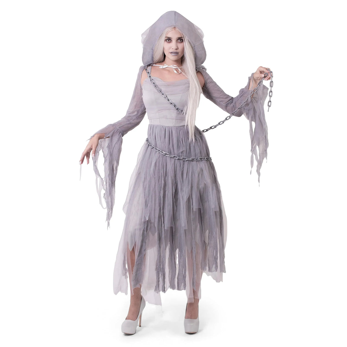 Women Haunting Beauty Dress Ghost Costume with Plastic Chain ...