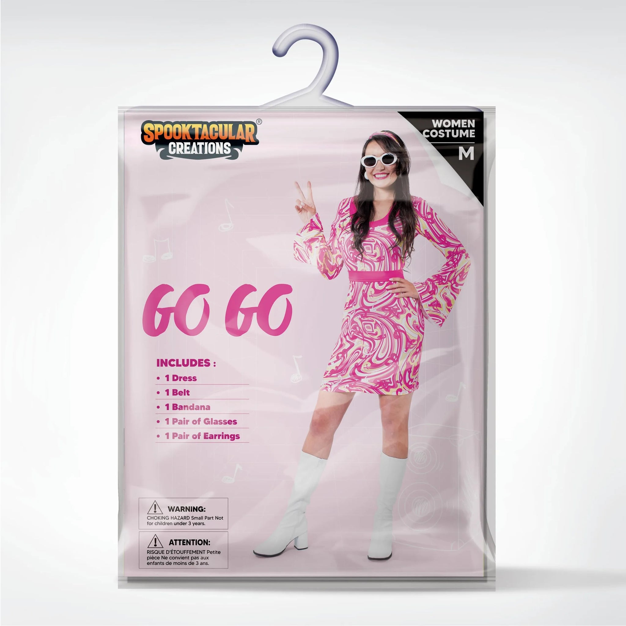  Spooktacular Creations Pink 80s Costume Set with T