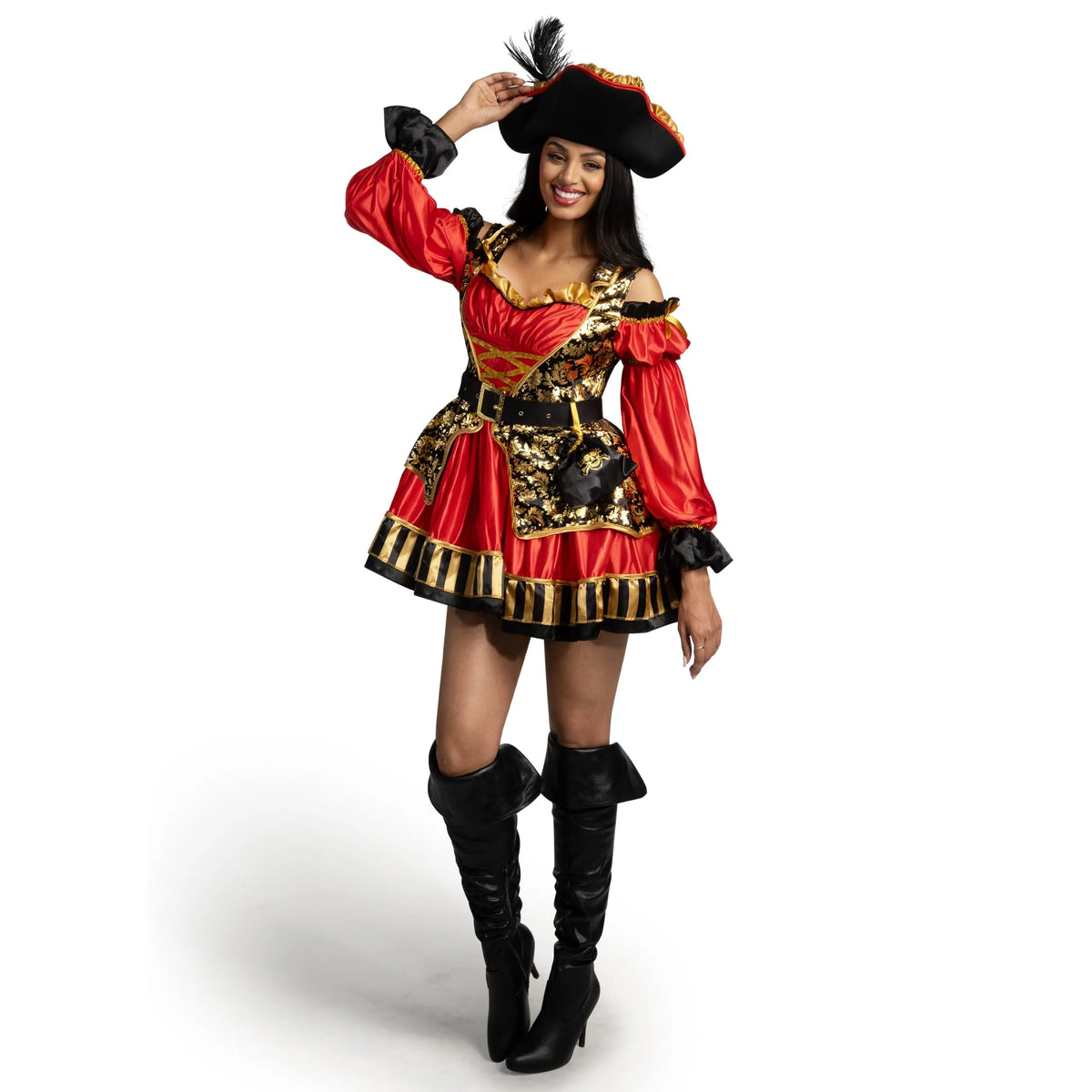 Women Red Spanish Pirate Dress Costume Set Spooktacular Creations 1464