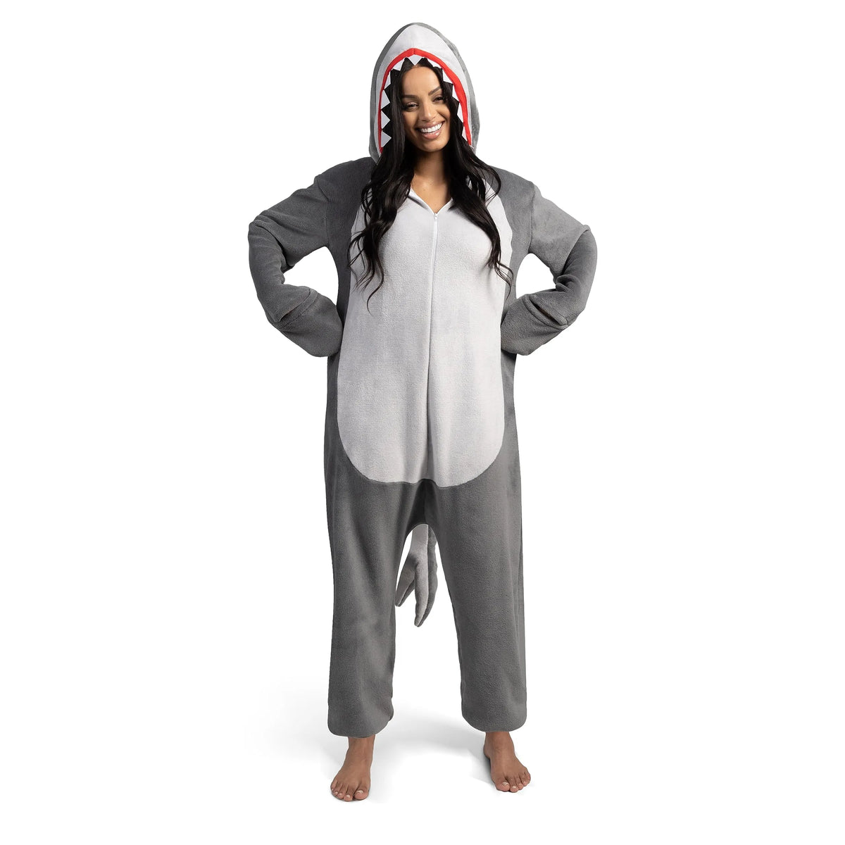 Spooktacular Creations - Pijama de tiburón para mujer, disfraz de felpa con  cola de sombrero, juego de rol, fiestas temáticas de Halloween