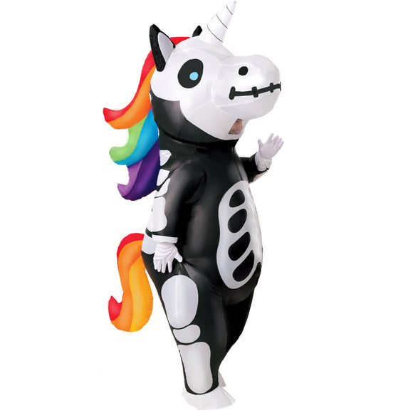 Skeleton Unicorn Full Body Inflatable Costume - Adult