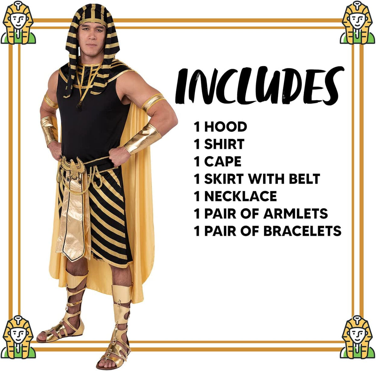 King Pharaoh Costume - Adult | Spooktacular Creations