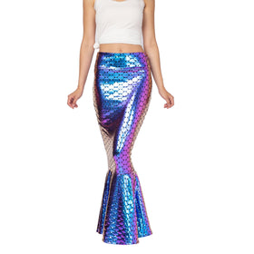 Metallic Hologram Shiny Mermaid Skirt Costume Cosplay - Adult