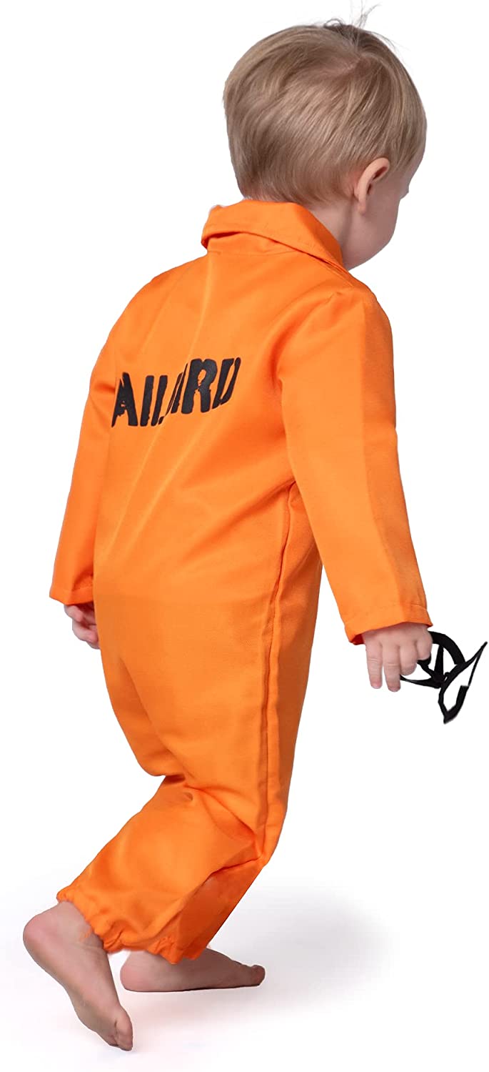Prisoner Jumpsuit  Orange Prison Inmate Halloween Costume Unisex