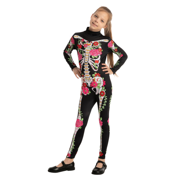 Skeleton Floral Jumpsuit - Child | Spooktacular Creations