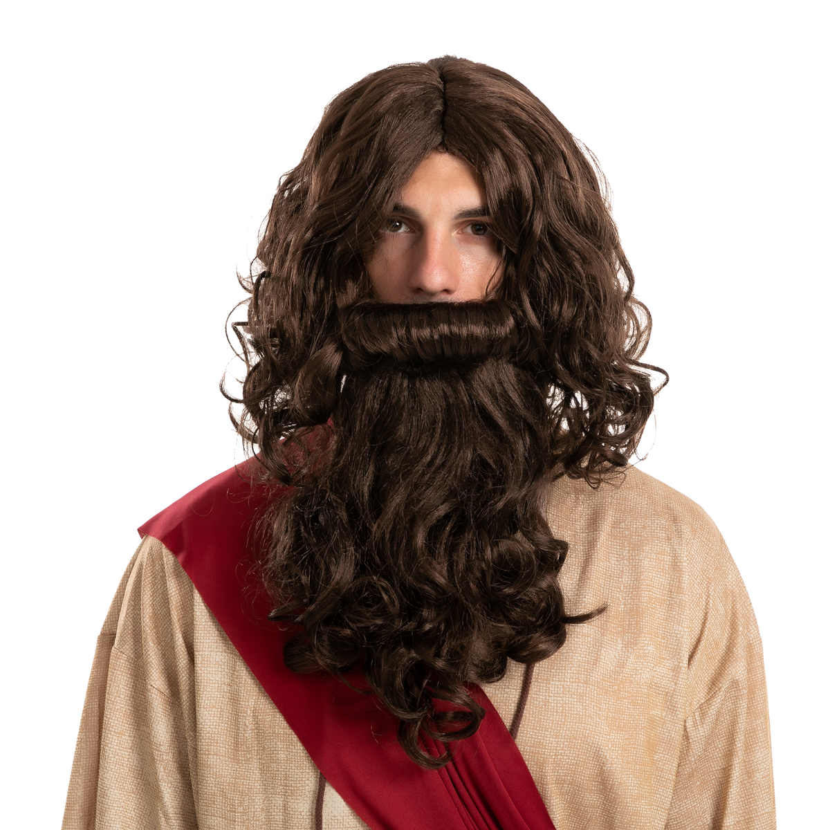Men Brown Wizard Wig with Beard Cosplay- Adult | Spooktacular Creations