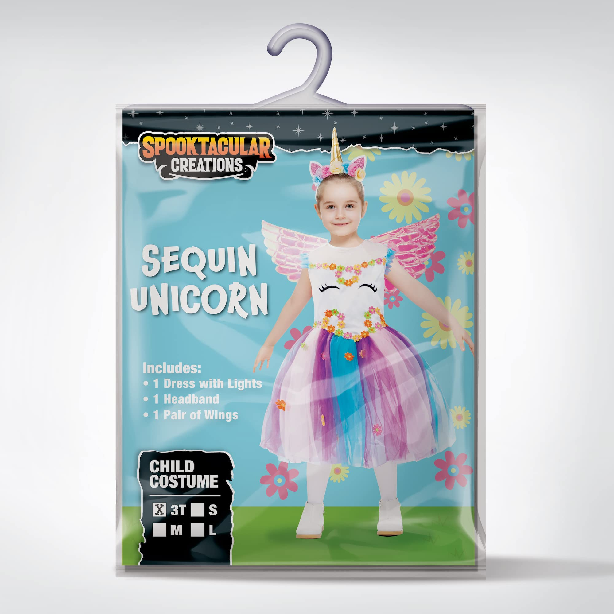 SPOOKTACULAR | Child Girl unicorn Sequin Light up costume