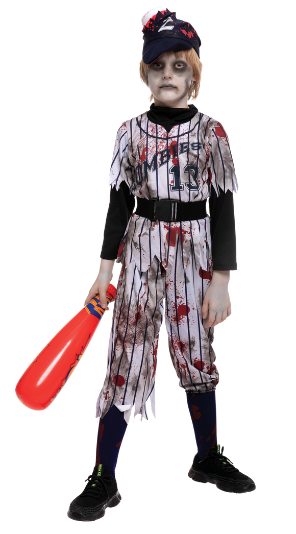 Scary Baseball Player Zombie Costume Cosplay - Child